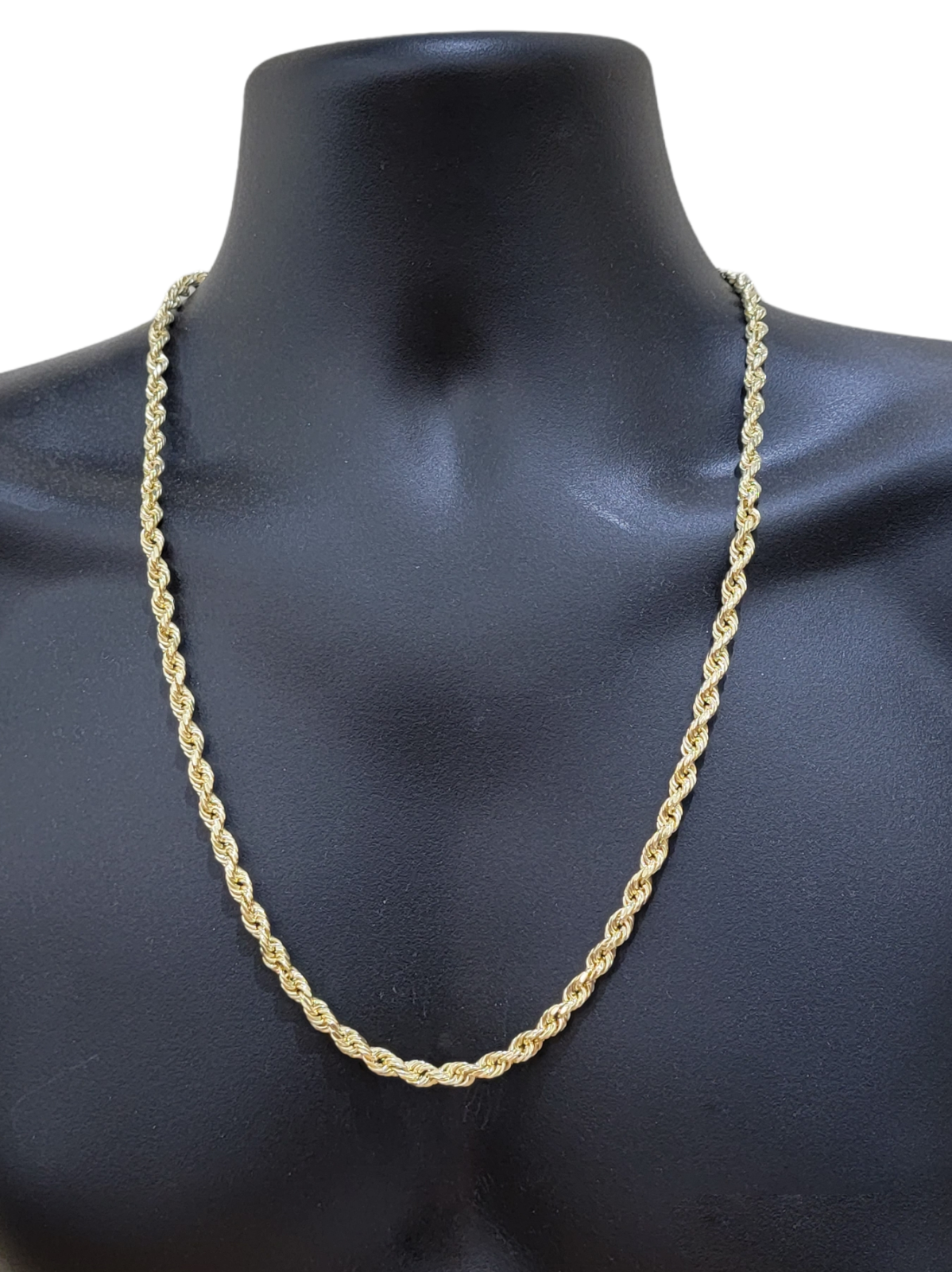 Real 14k Yellow Gold Necklace Rope Chain 6mm 26" inch 14kt Men's Chain For Charm