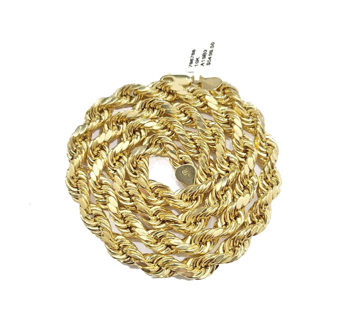 10k Gold Pharaoh Head Charm Rope Chain Necklace 8mm 22'' Set & Pendant 10kt REAL