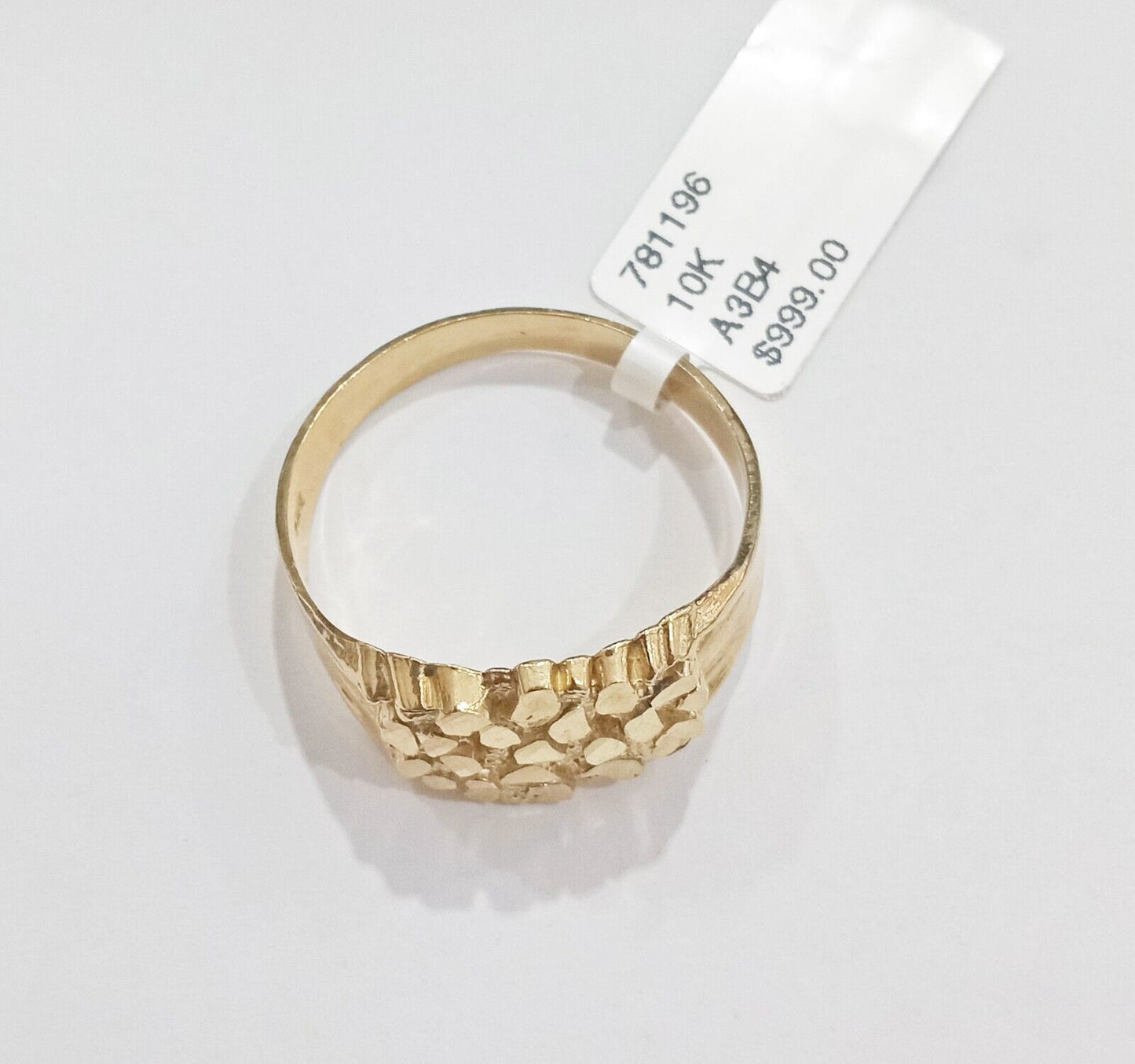 Real 10k Yellow Gold Nugget Ring Band size 10.5 10kt gold Casual Pinky