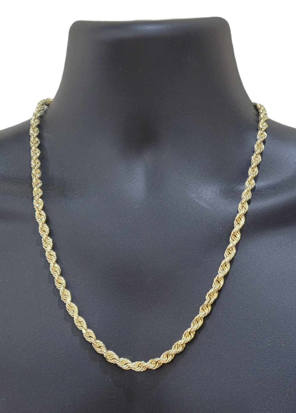 Real 14k Yellow Gold Rope Chain 6.5mm 24" inch Long 14kt Men's Necklace