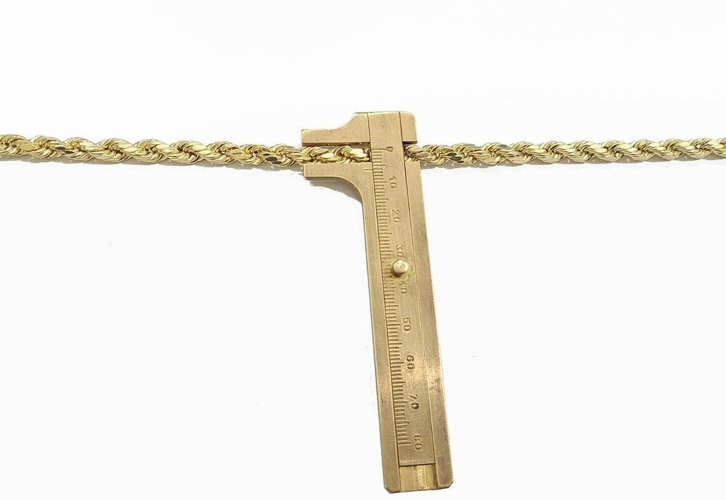 Real 10K Yellow Gold Rope Chain 7mm Necklace 18-30'' Inches Lobster Lock 10kt