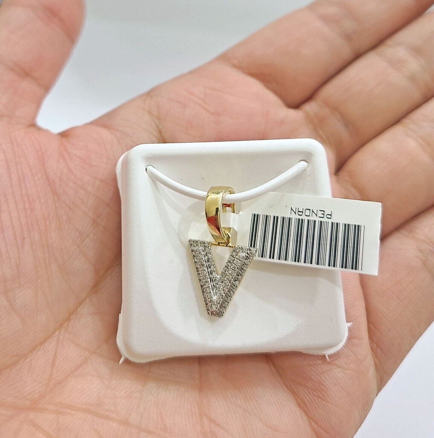Real 10K Yellow Gold Initials Diamond Cut Charm A-Z Pendant Alphabets