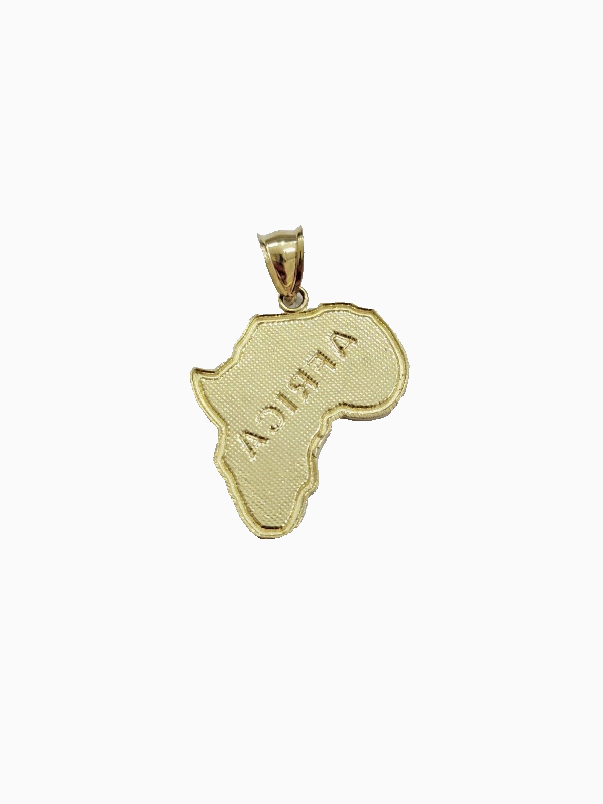 Real 10k Yellow Gold Africa Map Charm 1 Inch Pendant 10kt Chain & Necklace SALE