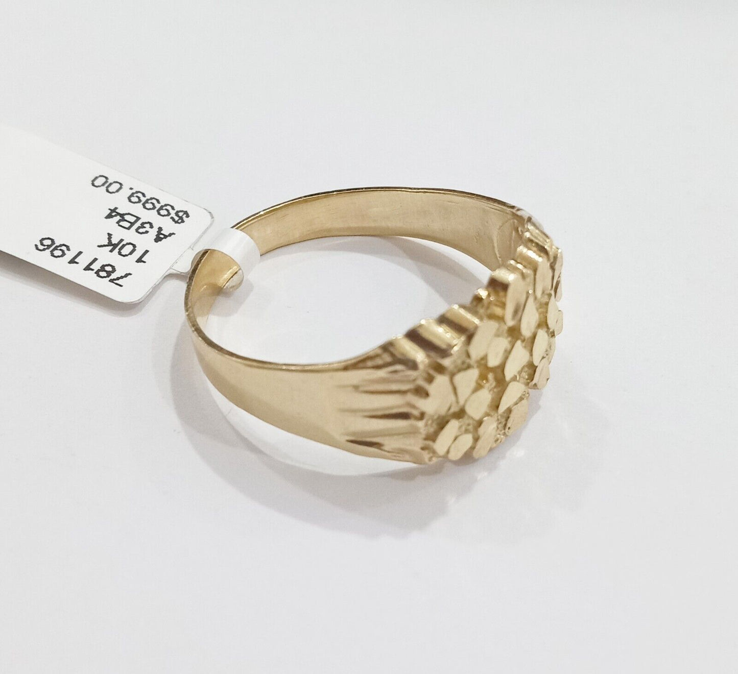 Real 10k Yellow Gold Nugget Ring Band size 10.5 10kt gold Casual Pinky