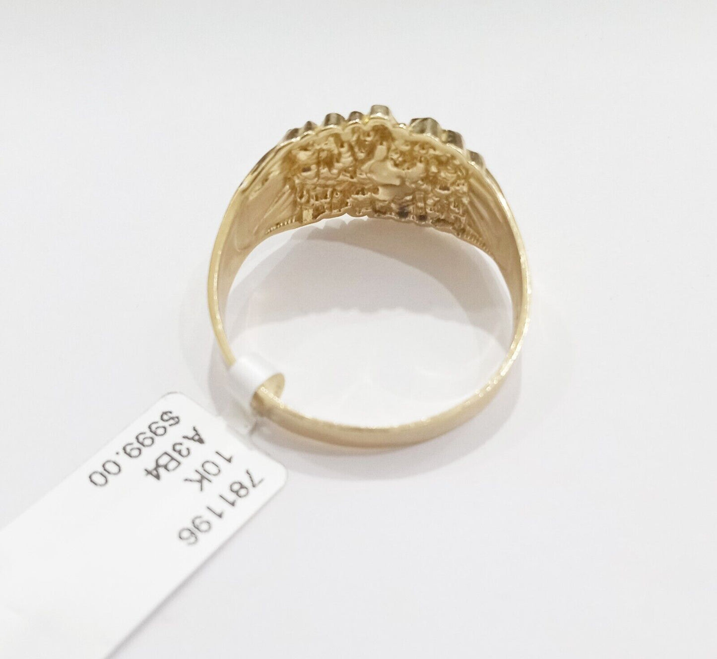 Real 10k Yellow Gold Nugget Ring Band size 10.5 10kt gold Casual Pinky