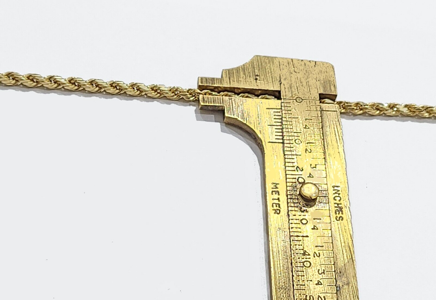 Real 10k Yellow Gold 3mm Rope Chain 26" inch Necklace Praying Hand Charm Cross