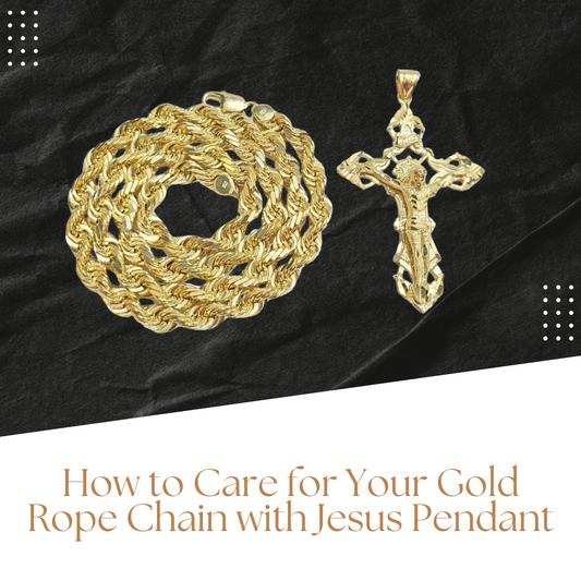 Gold Rope Chain with Jesus Pendant