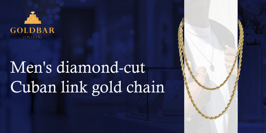 Men's diamond-cut Cuban link gold chain