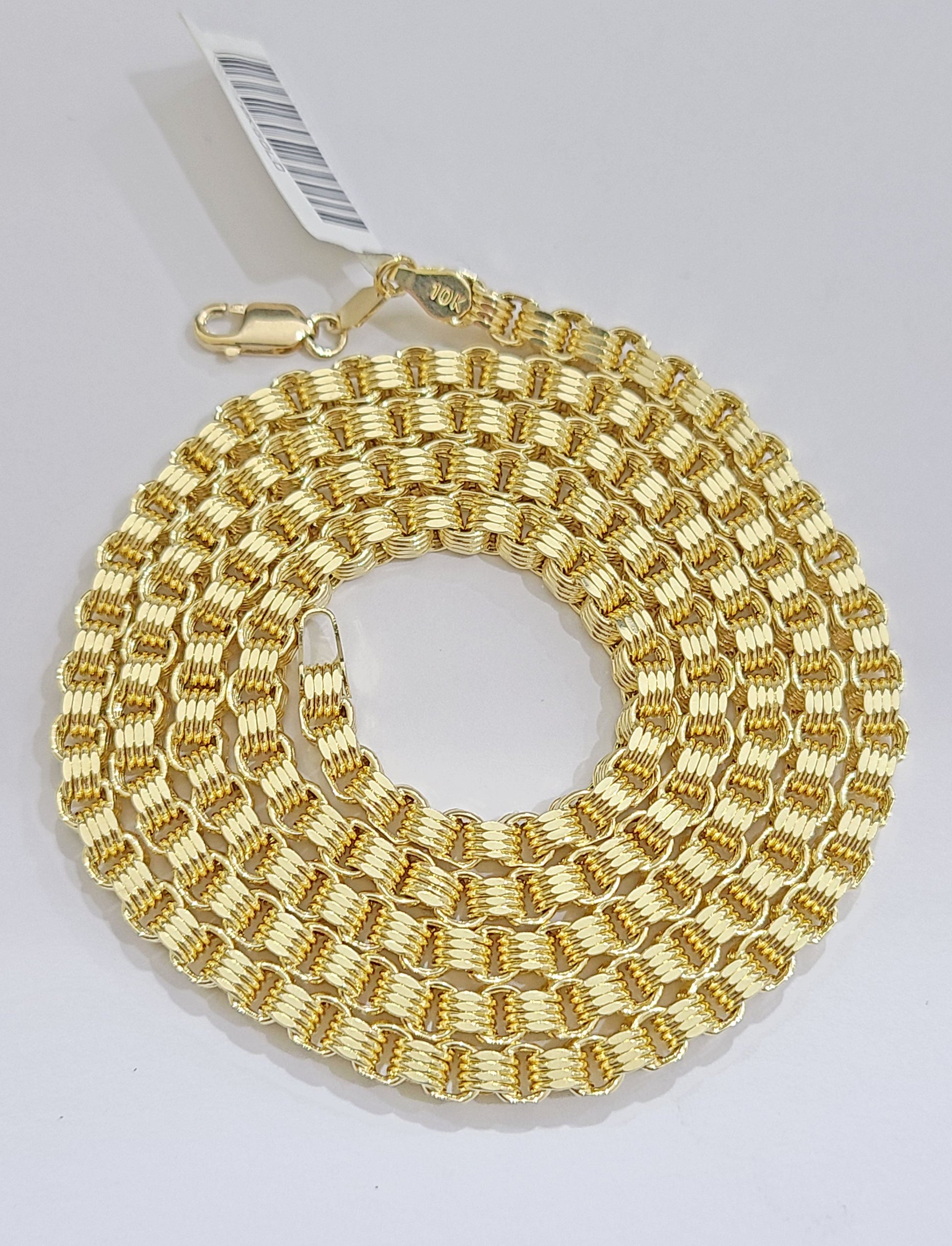 10K Yellow Gold Box Byzantine Chain Necklace 22'' Inch 4mm Real 10kt Lobster Lock
