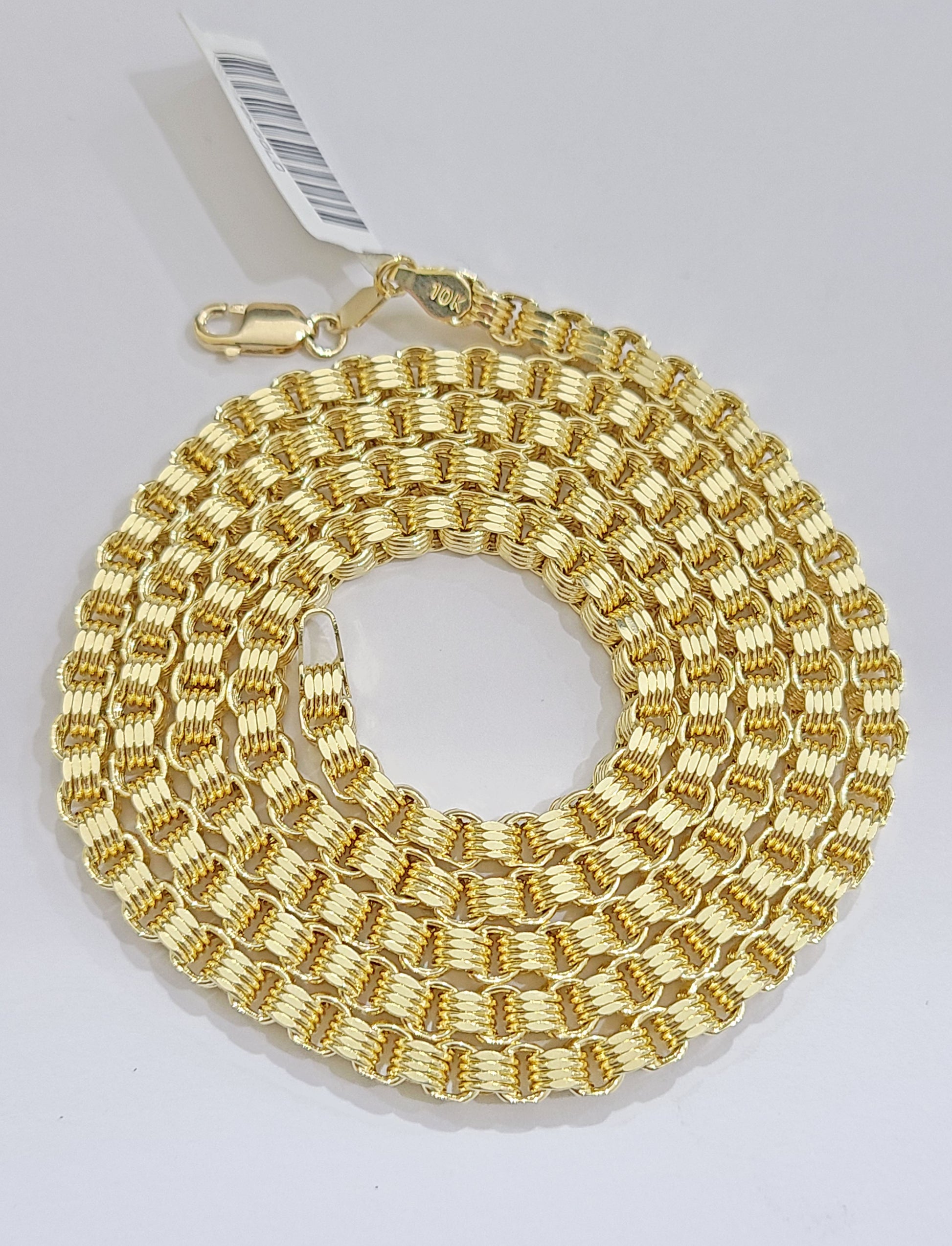 10K Yellow Gold Box Byzantine Chain Necklace 20'' Inch 4mm Real 10kt Lobster Lock
