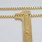 10K Yellow Gold Box Byzantine Chain Necklace 22'' Inch 4mm Real 10kt Lobster Lock
