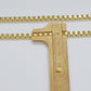 10K Yellow Gold Box Byzantine Chain Necklace 20'' Inch 4mm Real 10kt Lobster Lock
