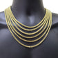 10K Yellow Gold Box Byzantine Chain Necklace 20'' Inch 4mm Real 10kt Lobster Lock
