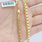 10K Yellow Gold Box Byzantine Chain Necklace 22'' Inch 4mm Real 10kt Lobster Lock
