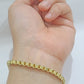 10k Yellow Gold Box Byzantine Bracelet 4mm Unisex 9.5" inch Real 10kt Men Women
