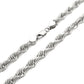 Real 10K White Gold Rope Chain 6mm Necklace 24'' Inches Lobster Lock 10kt