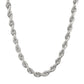 Real 10K White Gold Rope Chain 6mm Necklace 24'' Inches Lobster Lock 10kt