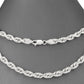 Real 10K White Gold Rope Chain 6mm Necklace 20'' Inches Lobster Lock 10kt
