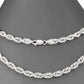 Real 10K White Gold Rope Chain 6mm Necklace 24'' Inches Lobster Lock 10kt