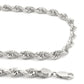 Real 10K White Gold Rope Chain 6mm Necklace 24'' Inches Lobster Lock 10kt