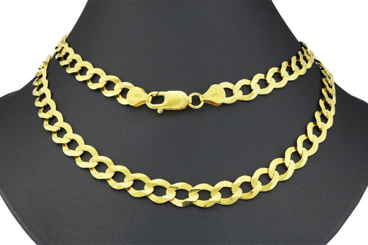 Real 10k Yellow Gold Cuban Curb Link Chain 8mm Necklace 22'' Lobster Lock 10kt