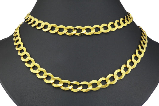 Real 10k Yellow Gold Cuban Curb Link Chain 8mm Necklace 20'' Lobster Lock 10kt