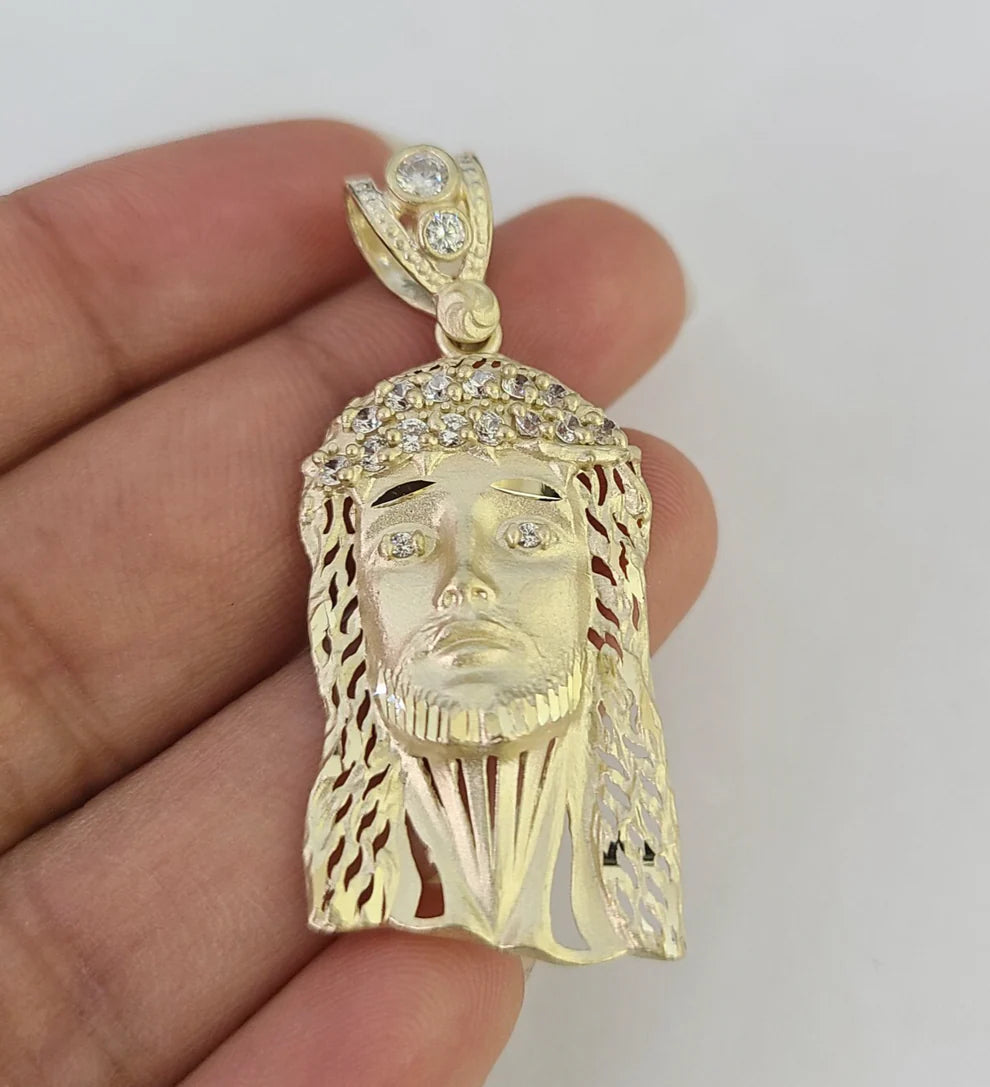 10k Jesus Head Charm Pendant Religious REAL 10Kt Yellow Gold Real Genuine