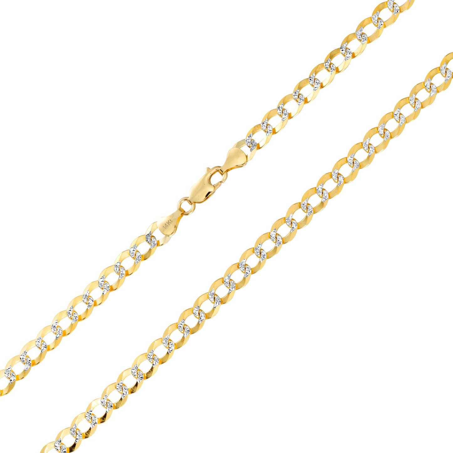 10K Solid Yellow Gold Cuban Curb Chain 12mm Diamond Cut Necklace 24'' Inches