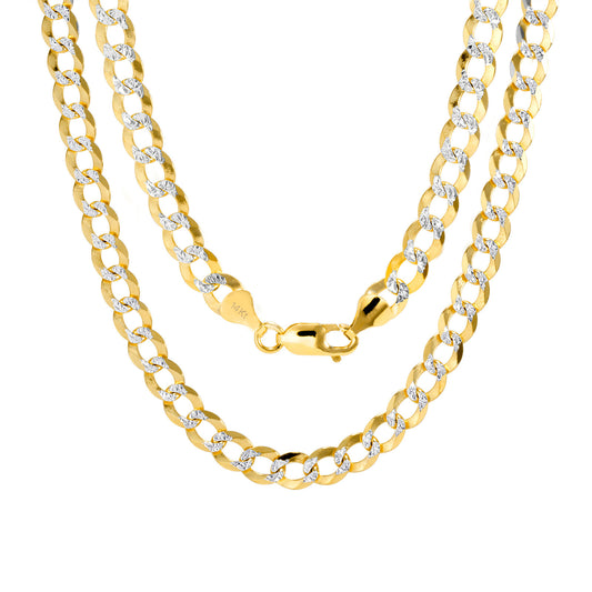 10K Solid Yellow Gold Cuban Curb Chain 12mm Diamond Cut Necklace 30'' Inches
