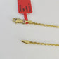 Real 18k Rope Chain Necklace 22 Inches 1mm Yellow Gold Men Women 18KT SOLID