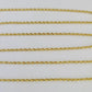 Real 18k Rope Chain Necklace 22 Inches 1mm Yellow Gold Men Women 18KT SOLID