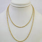 Real 18k Rope Chain Necklace 22 Inches 1mm Yellow Gold Men Women 18KT SOLID