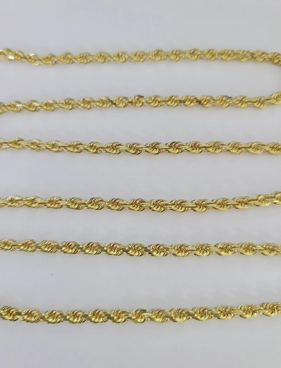 Real 18k Rope Chain Necklace 22 Inches 3mm Yellow Gold Men Women 18KT SOLID