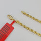 Real 18k Rope Chain Necklace 22 Inches 3mm Yellow Gold Men Women 18KT SOLID