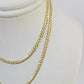 Real 18kt Cuban Curb Chain Necklace 2.5 mm 20 Inch Yellow Gold Men Women SOLID