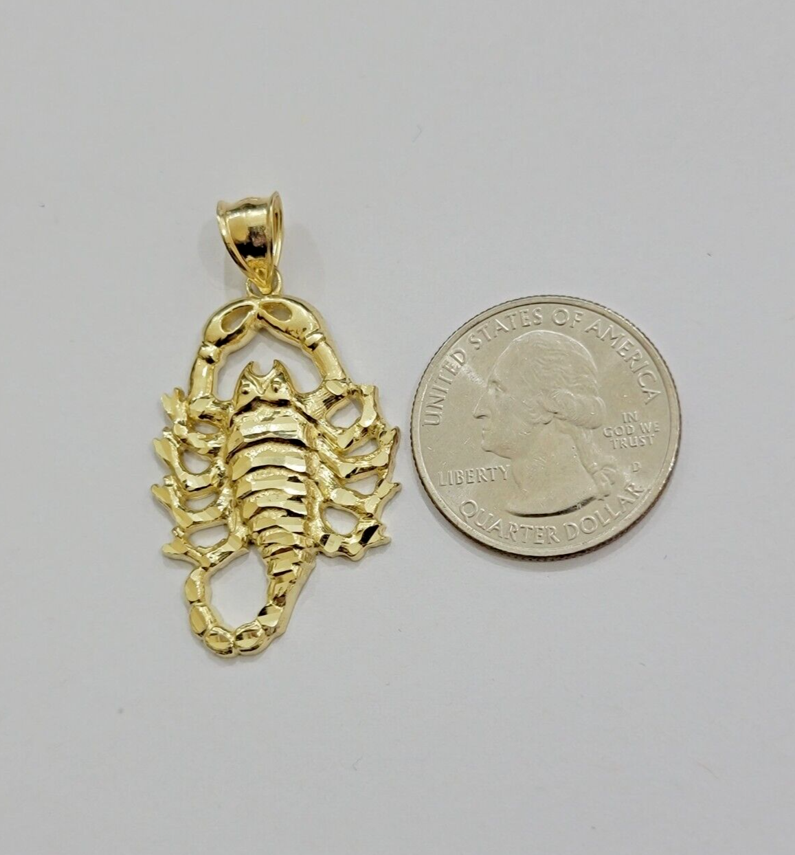 Real 10k Yellow Gold Charm Pendant Scorpio Zodiac Sign 10kt Genuine Men Women