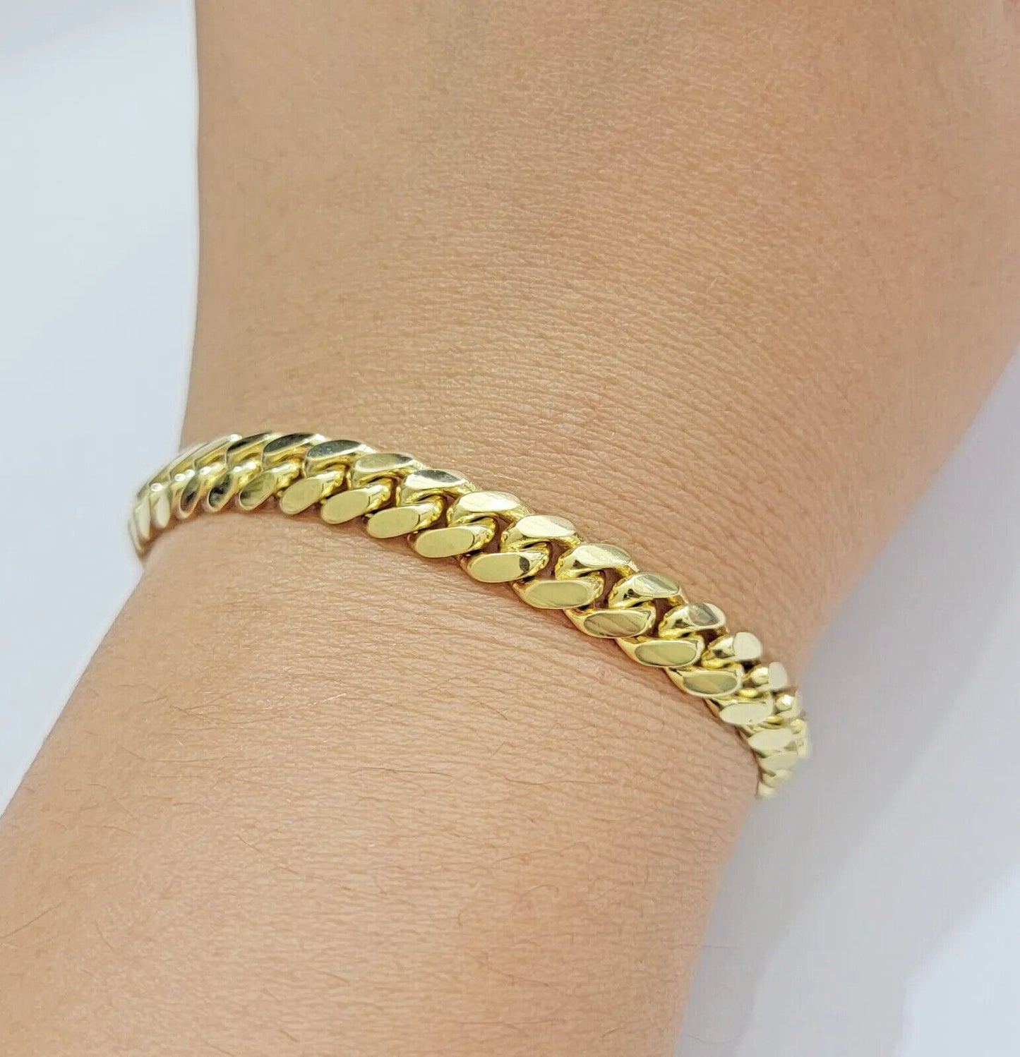 14k Yellow Gold Bracelet Miami Cuban Link 6mm -10 mm 7.5- 9 Inch REAL 14kt SOLID