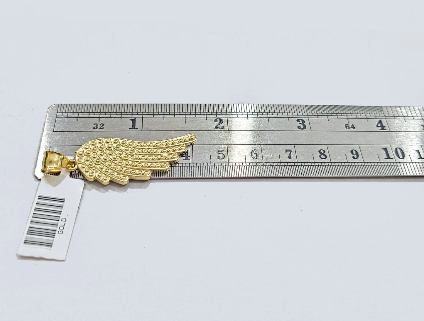 Real 10k Yellow Gold Wing Charm Pendant 10kt for Chain Feather