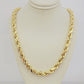 10K Yellow Gold Rope Chain Necklace 8mm 26" Choker REAL 10kt Diamond Cuts, Men's