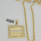 Real 10k Gold Chain Solid Rope Necklace Pendant SET Last supper Charm 4mm 20-28"