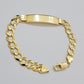 10k Gold Bracelet Id Name Plate Solid Yellow Gold 8Inch 8mm Cuban Curb Link REAL