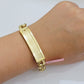 Real 14k Yellow Gold Chino Bracelet 8.5 Inch Men's Name Plate ID Link Solid Oro