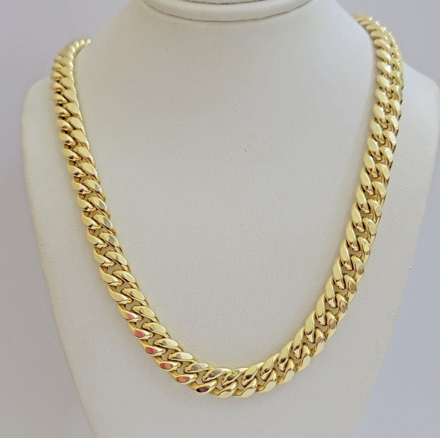 14k Yellow Gold Chain Miami Cuban Link Necklace 9mm 18 - 30 Inch Real 14KT Men's