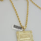 Real 10k Gold Chain Solid Rope Necklace Pendant SET Last supper Charm 4mm 22"