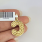 10K Solid Gold Miami Cuban Chain SET Diamond C Initial Charm 18"-26" 2.5mm