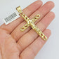 Real 10k Yellow Gold Cross charm Hollow Jesus Pendant 2.2 Inch For Mens 10KT /AS