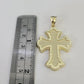 10k Jesus Roman Cross Charm Pendant Religious REAL 10Kt Yellow Gold