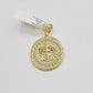 Real 10k Yellow Gold Charm Pendant Medusa Head 1.5" With Stones 10kt for Chain