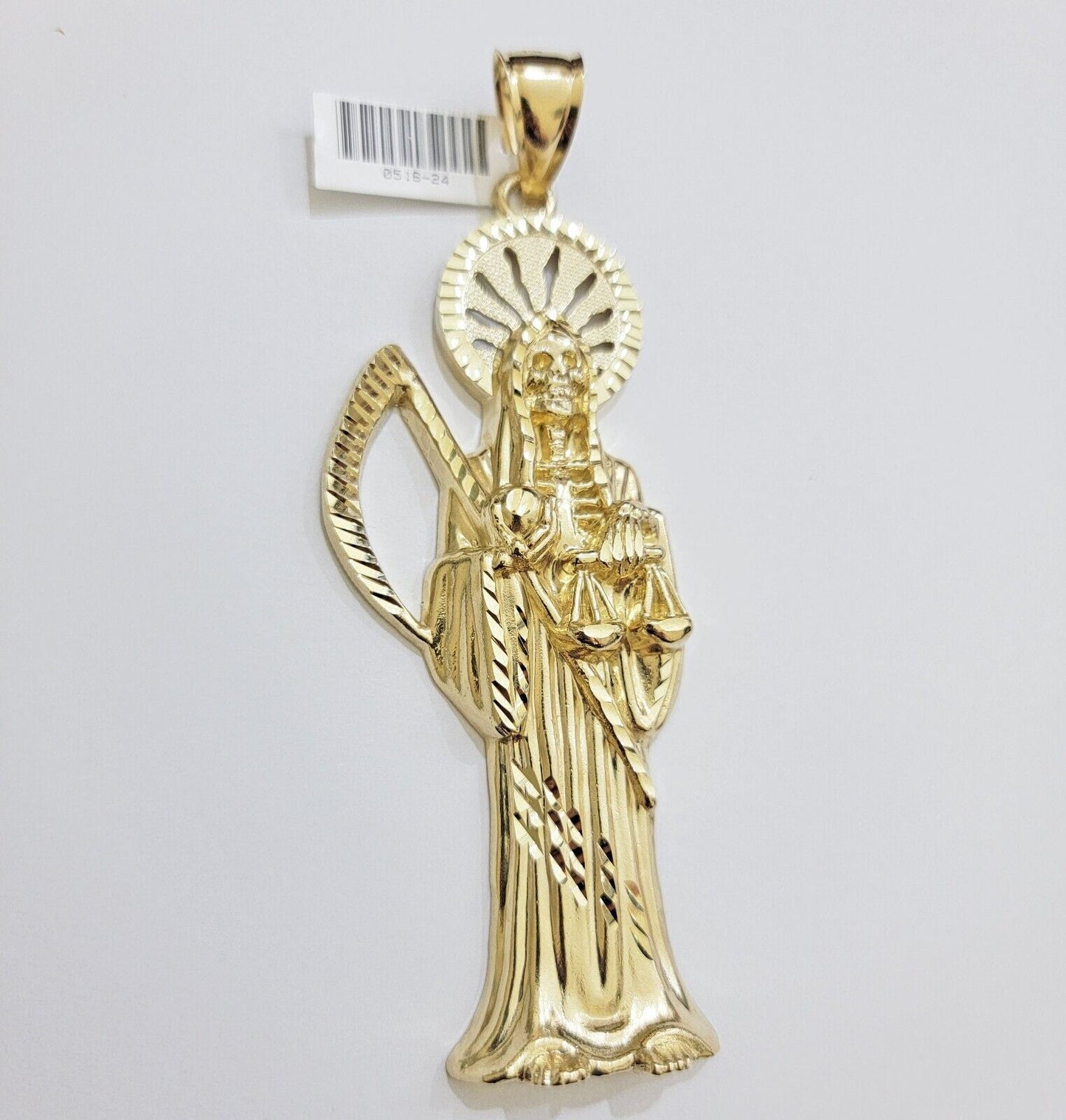 Real 10k Gold Ripper Charm Pendant Mens 4.2 Inch Real 10kt Yellow Gold For Chain