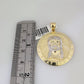 Real 10k Gold Byzantine Chain Jesus Charm Pendant SET 3mm 28 Inch Mens Necklace